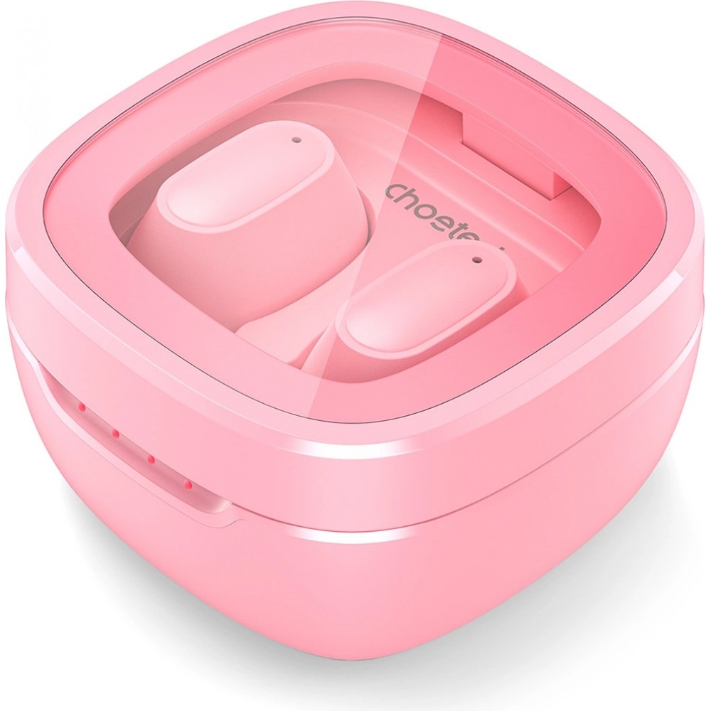 Écouteurs sans fil TWS Bluetooth 5.3 Choetech hautes performances audio avec boîte de chargement - Rose