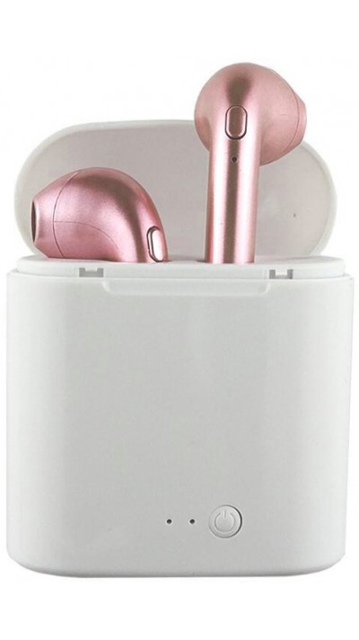 Ecouteurs sans fil i7S TWS Bluetooth 4.2 - avec étui de rangement et de chargement - Or rose