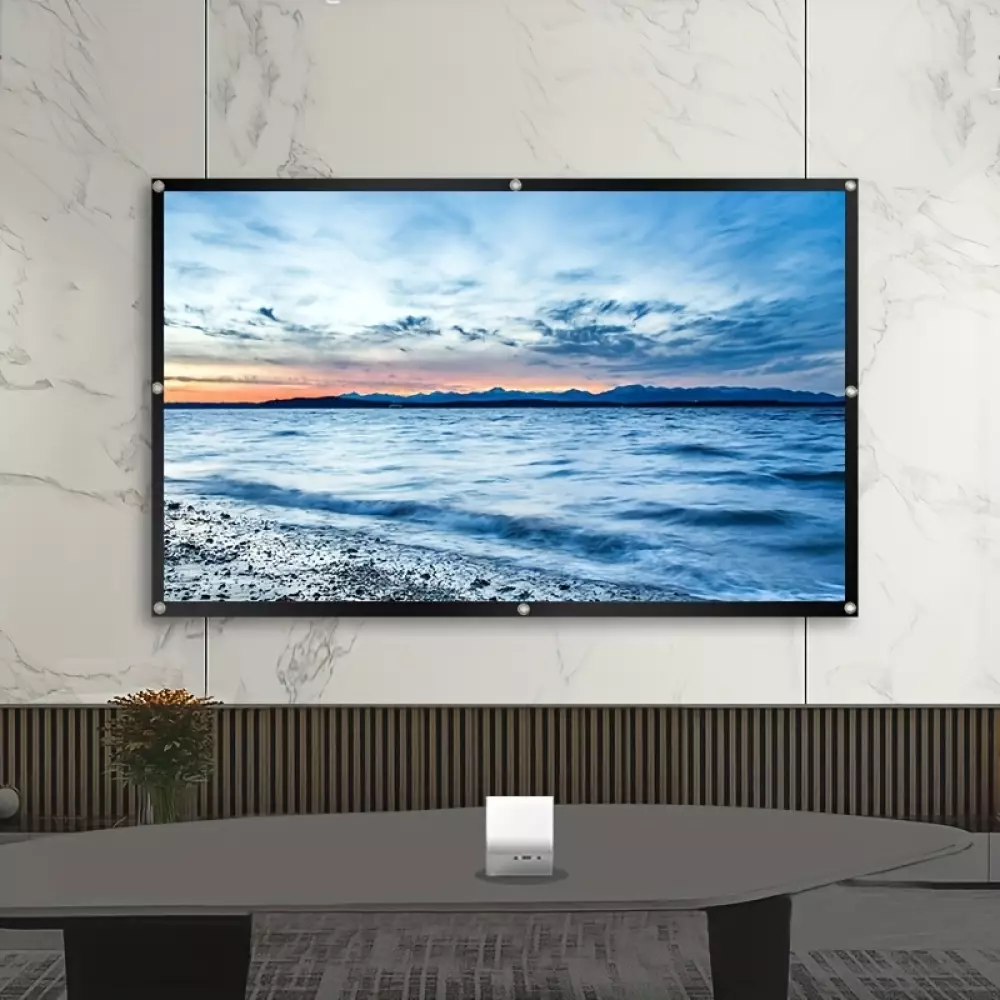 Écran de projection double face 16:9 avec tissu doux facile à nettoyer et à repasser (100 pouces, 254 cm)