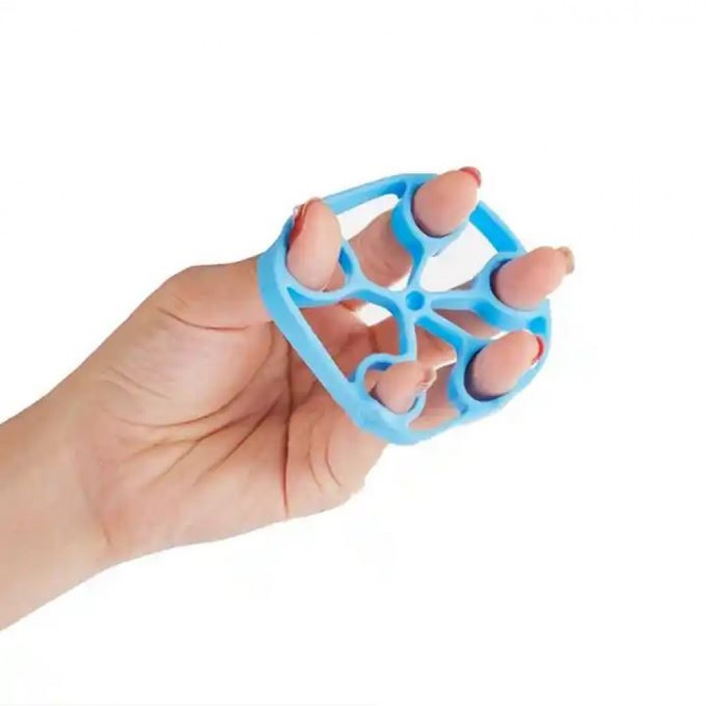 Élastique pour les mains et les doigts en silicone pour entraînement de la force des doigts - Bleu clair