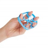Élastique pour les mains et les doigts en silicone pour entraînement de la force des doigts - Bleu clair