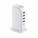 Elégante station USB multiprise 20W avec Qualcomm QC 3.0 - Blanc