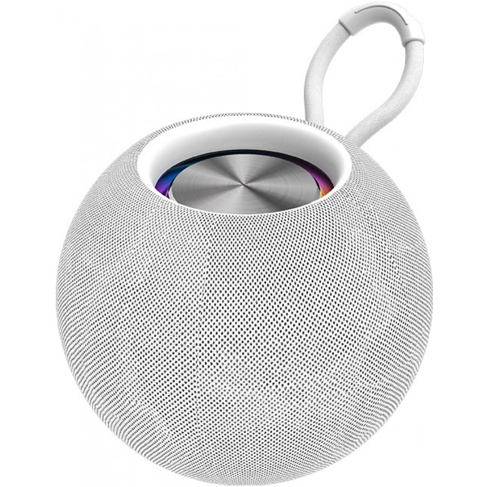 Enceinte Bluetooth 5.0 portable design sphérique étanche IPX6 stéréo sans fil - Blanc