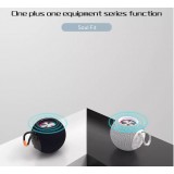 Enceinte Bluetooth 5.0 portable design sphérique étanche IPX6 stéréo sans fil - Blanc
