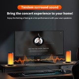 Enceinte Bluetooth 5.3 QERE HF33 10W 3D Surround Sound lumière LED IPX5 & USB-C - Noir