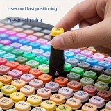 Ensemble de stylos permanents &agrave; double t&ecirc;te pour marquage et coloriage (80 couleurs)