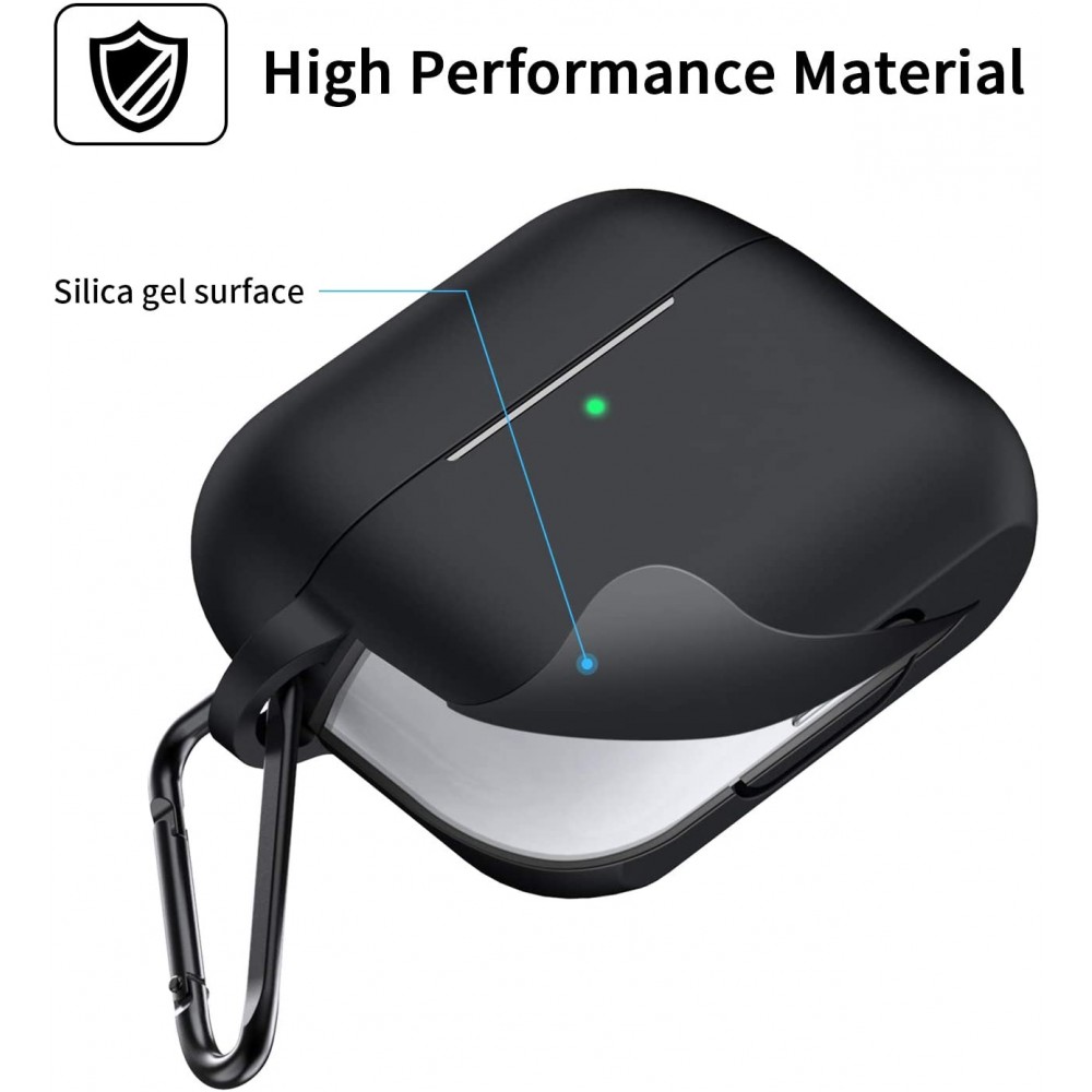 Etui AirPods 3 - Silicone avec mousqueton - Noir
