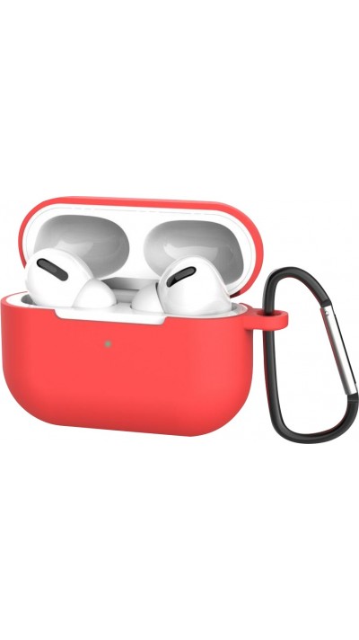 Etui AirPods Pro - Silicone avec mousqueton - Rouge