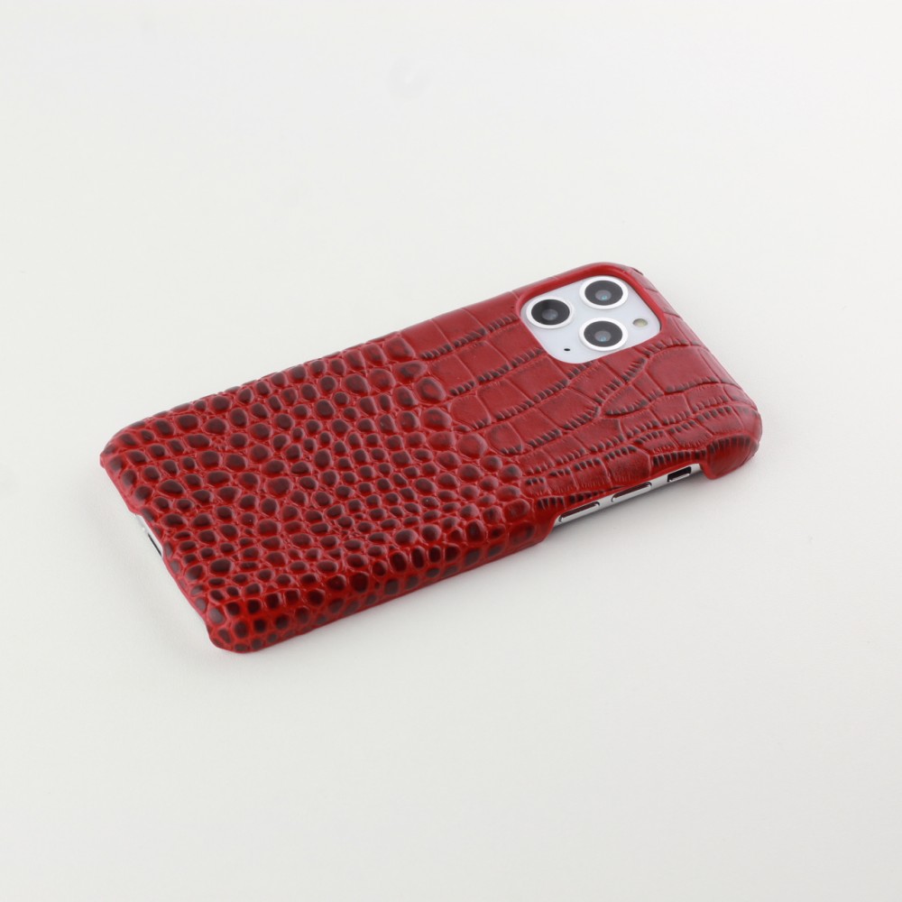 Etui cuir iPhone 11 Pro Max - Luxury Crocodile - Rouge