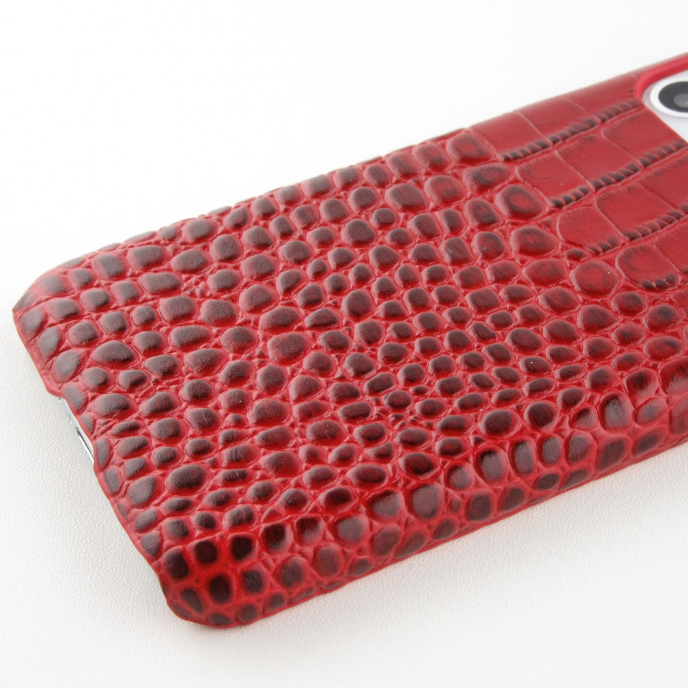 Etui cuir iPhone 11 Pro Max - Luxury Crocodile - Rouge