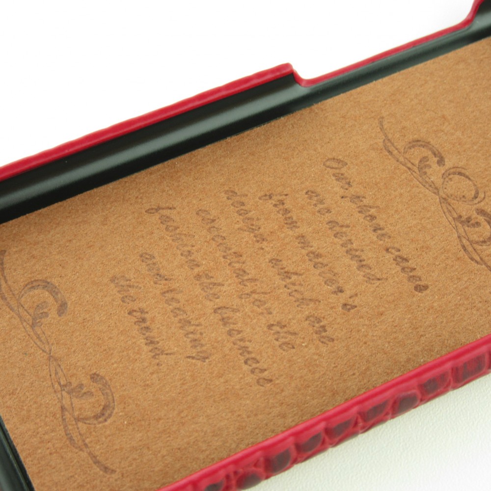 Etui cuir iPhone 11 Pro Max - Luxury Crocodile - Rouge