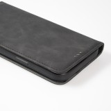 Etui cuir iPhone 7 / 8 / SE (2020, 2022) - Flip Wallet vintage avec fermeture aimantée et compartiment cartes - Noir