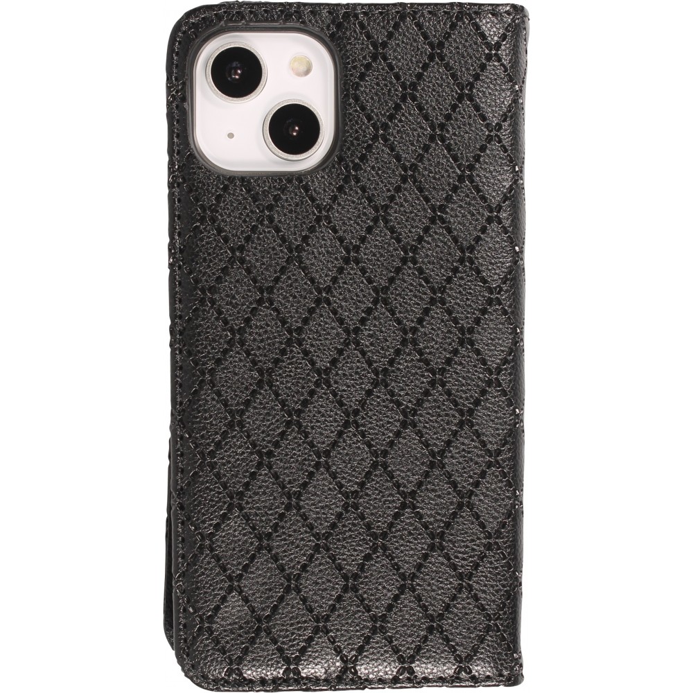 Etui cuir iPhone 14 - Flip Wallet design prestige - Noir