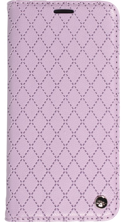 Etui cuir iPhone 14 - Flip Wallet design prestige - Violet