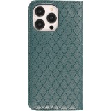 Etui cuir iPhone 14 Pro Max - Flip Wallet design prestige - Vert