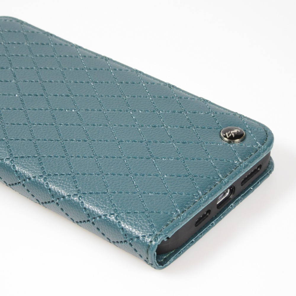 Etui cuir iPhone 14 Pro Max - Flip Wallet design prestige - Vert