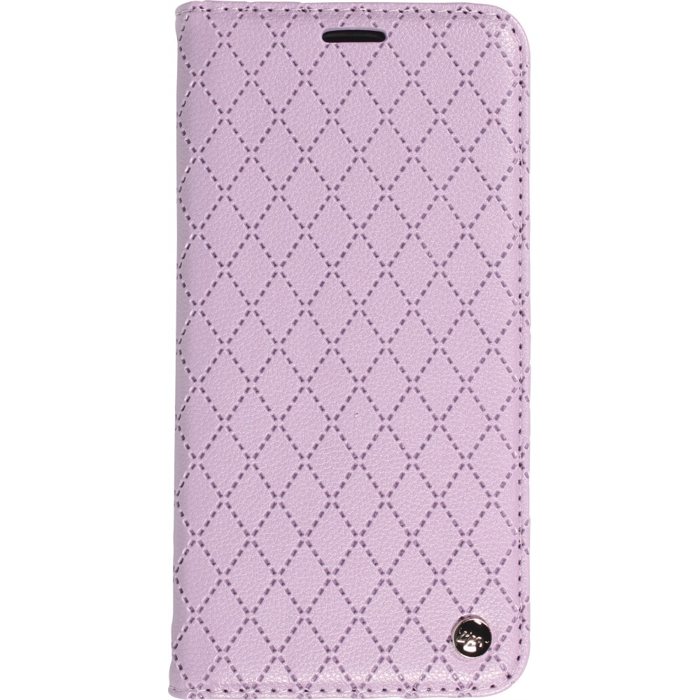 Etui cuir iPhone 14 Pro Max - Flip Wallet design prestige - Violet