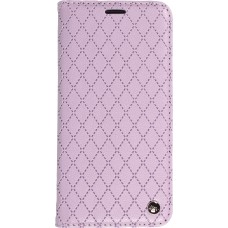 Etui cuir iPhone 14 Pro Max - Flip Wallet design prestige - Violet