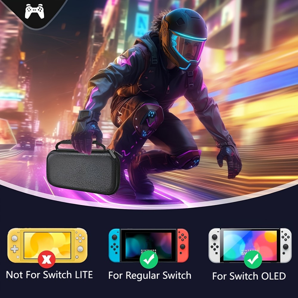 Étui de transport boîte de protection pour Nintendo Switch (1ère génération) avec compartiments et ventilation - Noir
