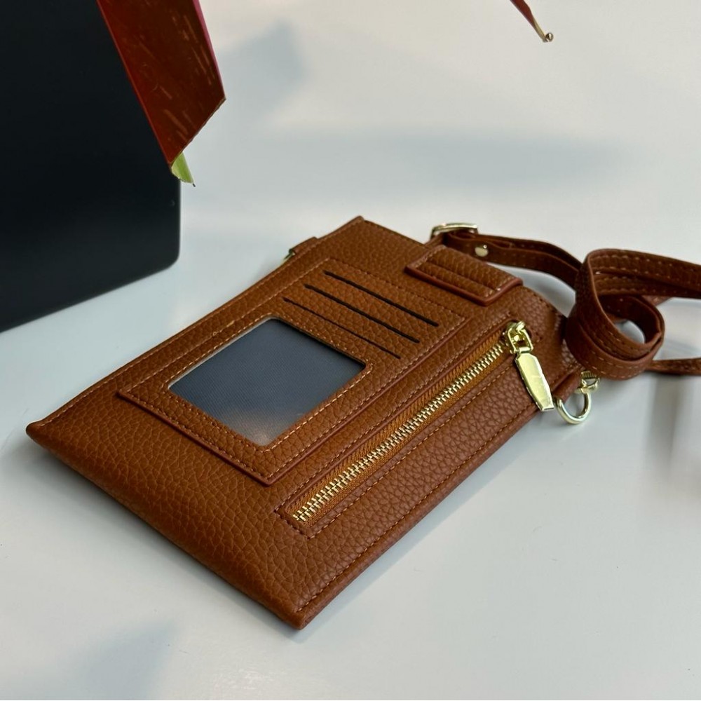 Etui universel élégant pour smartphone jusqu'à 6,7 pouces en similicuir avec portefeuille - Brun