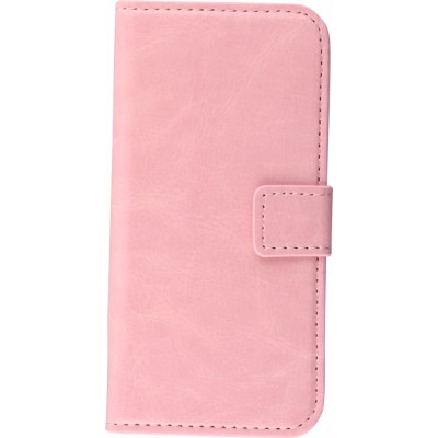 Fourre iPhone 5/5s / SE (2016) - Premium Flip cuir lisse porte-cartes - Rose clair