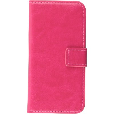Fourre iPhone 5/5s / SE (2016) - Premium Flip cuir lisse porte-cartes - Rose foncé