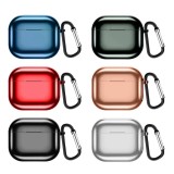 Fourre AirPods 3 - Shiny coque silicone electroplate TPU avec mousqueton - Noir
