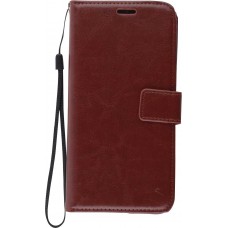 Fourre Samsung Galaxy A14 - Premium Flip cuir lisse porte-cartes - Brun