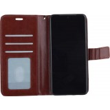 Fourre Samsung Galaxy A14 - Premium Flip cuir lisse porte-cartes - Brun