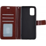 Fourre Samsung Galaxy A14 - Premium Flip cuir lisse porte-cartes - Brun