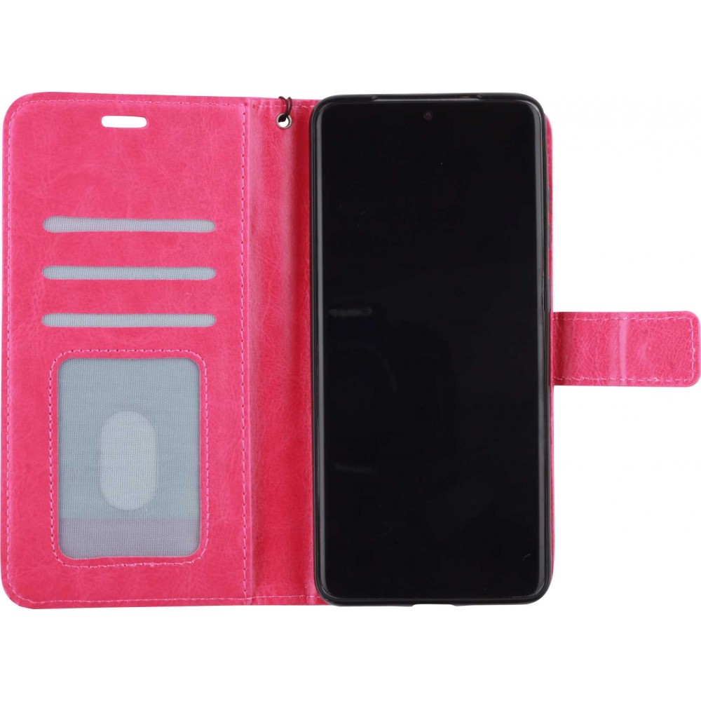 Fourre Samsung Galaxy S22+ - Premium Flip cuir lisse porte-cartes - Rose foncé