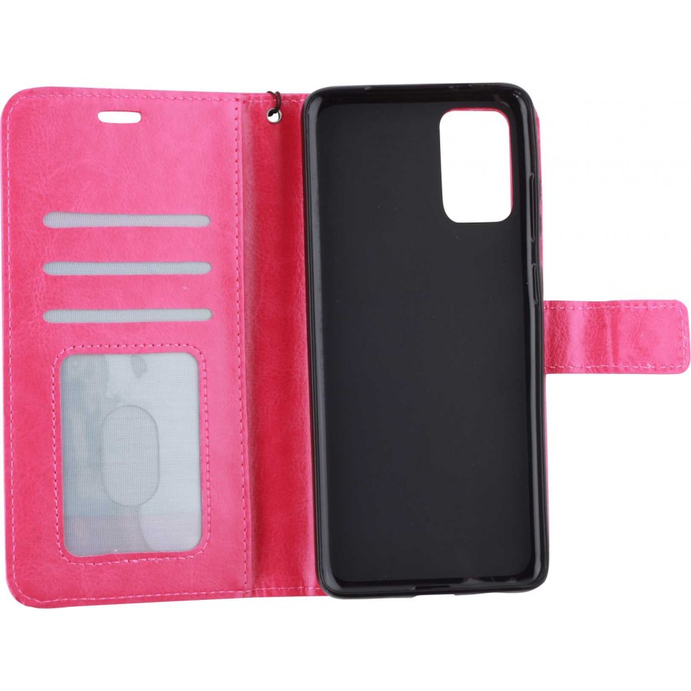 Fourre Samsung Galaxy S22+ - Premium Flip cuir lisse porte-cartes - Rose foncé