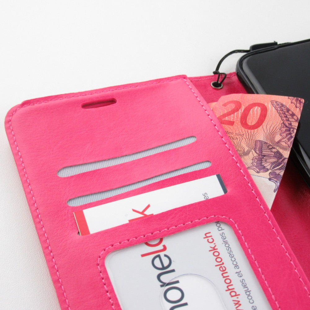 Fourre Samsung Galaxy S22+ - Premium Flip cuir lisse porte-cartes - Rose foncé