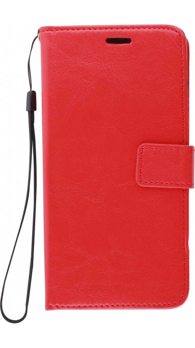 Fourre Samsung Galaxy A14 - Premium Flip cuir lisse porte-cartes - Rouge