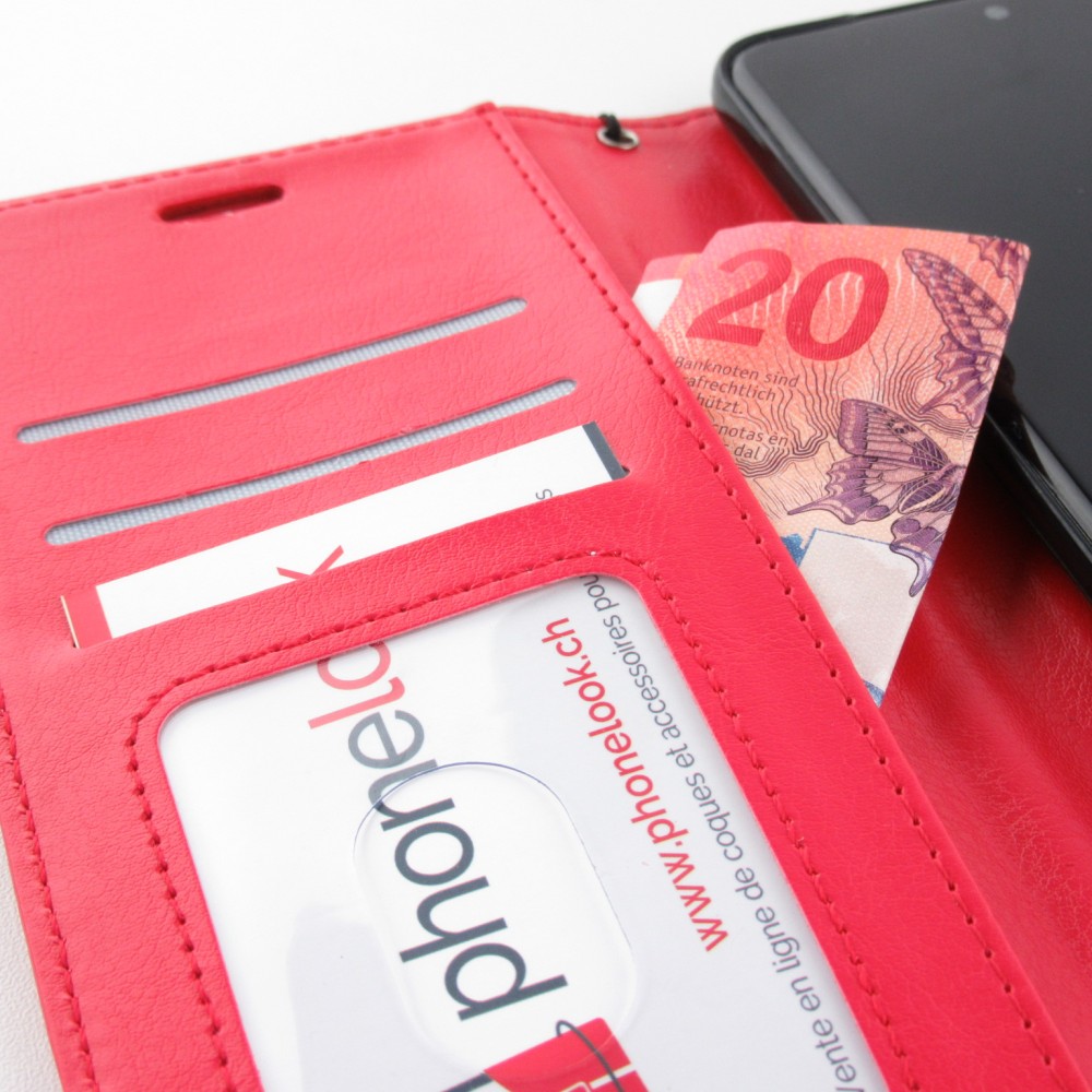 Fourre Huawei P30 Pro - Premium Flip cuir lisse porte-cartes - Rouge