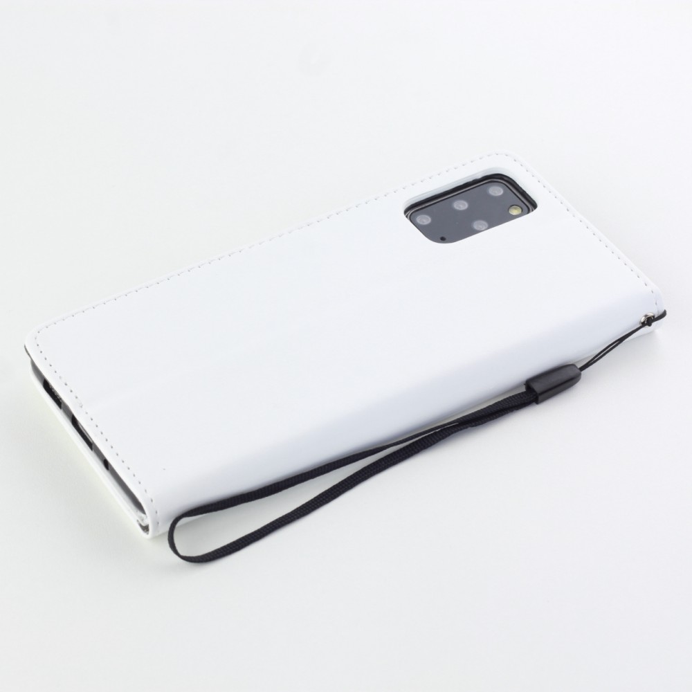 Fourre Samsung Galaxy S25 Ultra - Premium Flip cuir lisse porte-cartes - Blanc