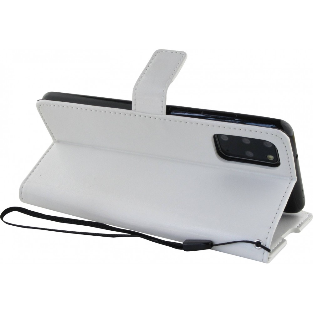 Fourre Samsung Galaxy S25 Ultra - Premium Flip cuir lisse porte-cartes - Blanc