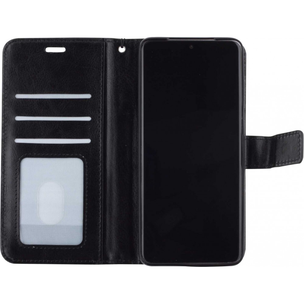 Fourre Samsung Galaxy S22+ - Premium Flip cuir lisse porte-cartes - Noir