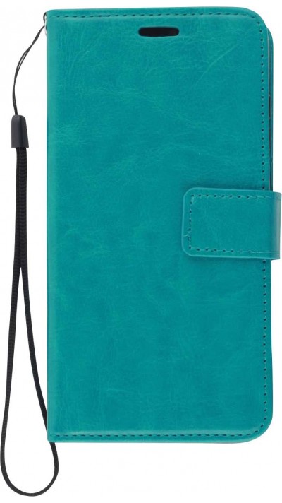 Fourre Samsung Galaxy A14 - Premium Flip cuir lisse porte-cartes - Turquoise