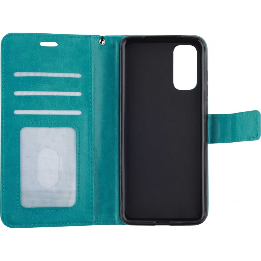 Fourre Samsung Galaxy S23+ - Premium Flip cuir lisse porte-cartes - Turquoise