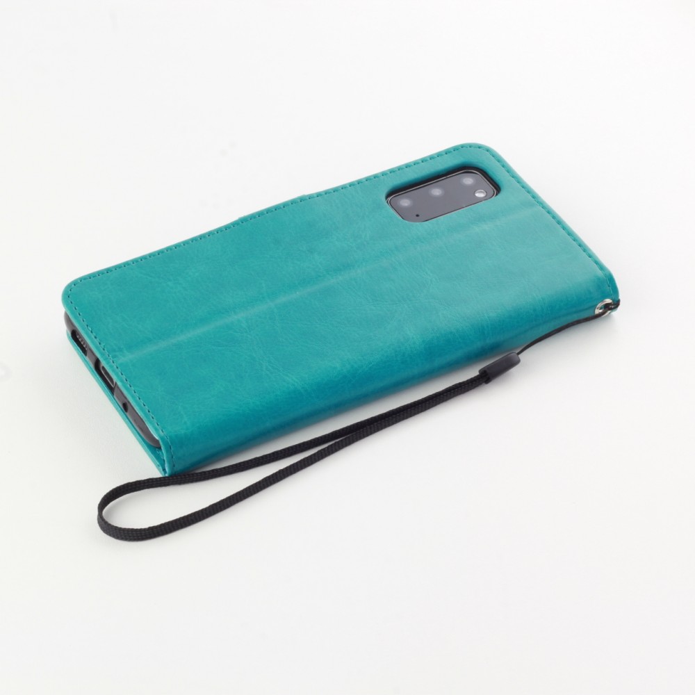 Fourre Samsung Galaxy S23+ - Premium Flip cuir lisse porte-cartes - Turquoise