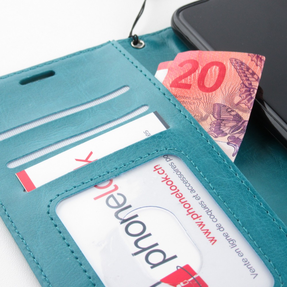 Fourre Samsung Galaxy S23+ - Premium Flip cuir lisse porte-cartes - Turquoise