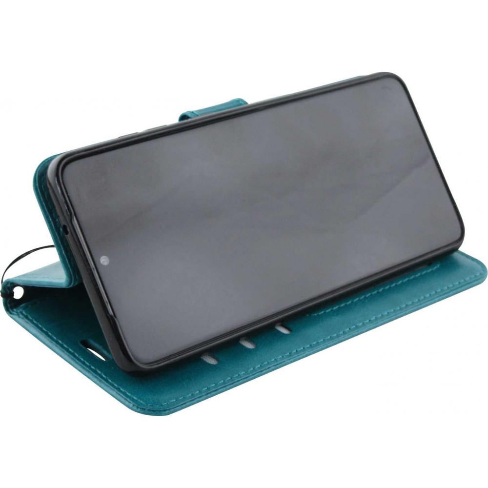 Fourre Samsung Galaxy S23+ - Premium Flip cuir lisse porte-cartes - Turquoise