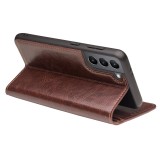 Fourre Samsung Galaxy S22 - Flip Qialino cuir véritable - Brun
