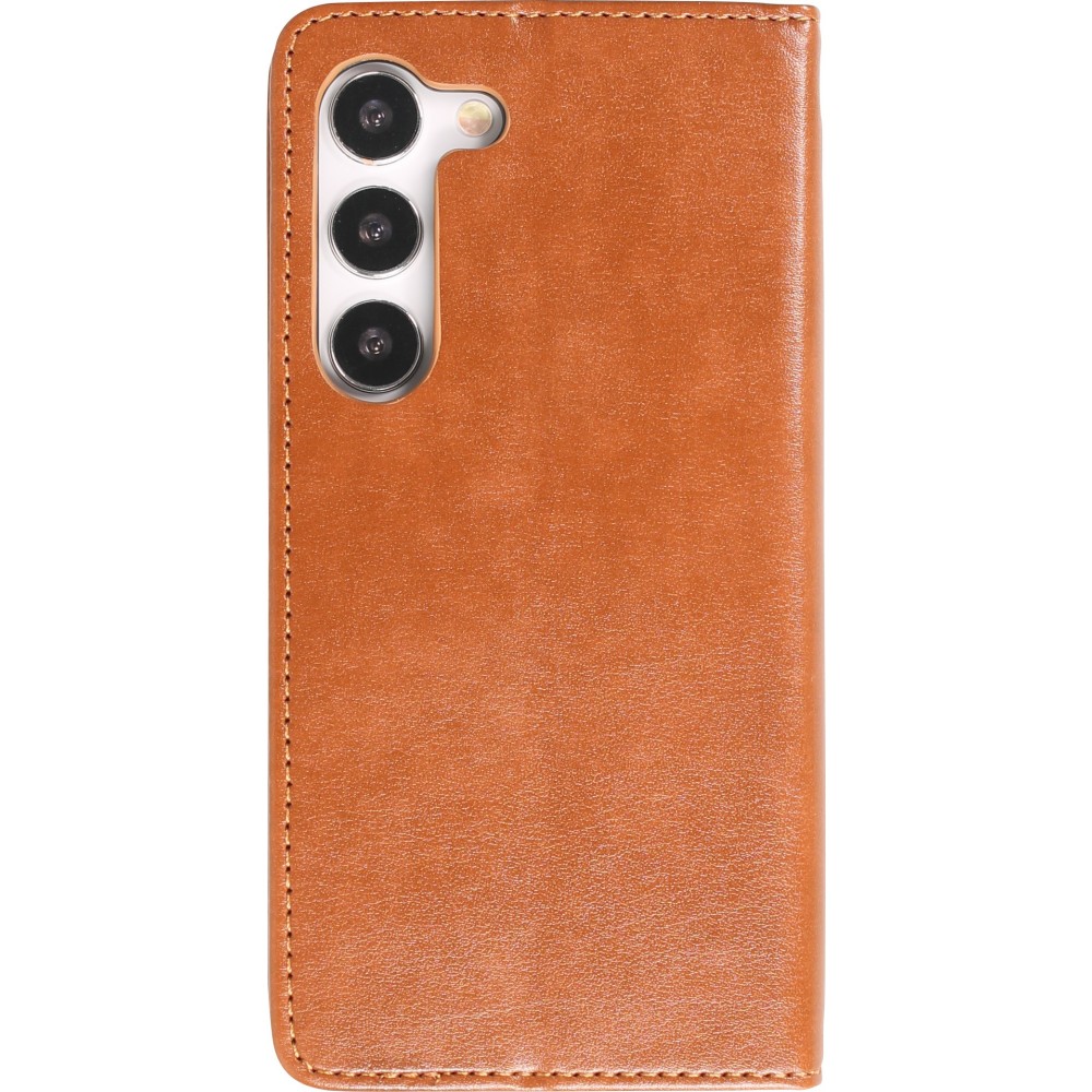 Fourre Samsung Galaxy S23+ - Flip Shierre Shann cuir véritable - Brun