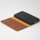 Fourre Samsung Galaxy S23+ - Flip Shierre Shann cuir véritable - Brun