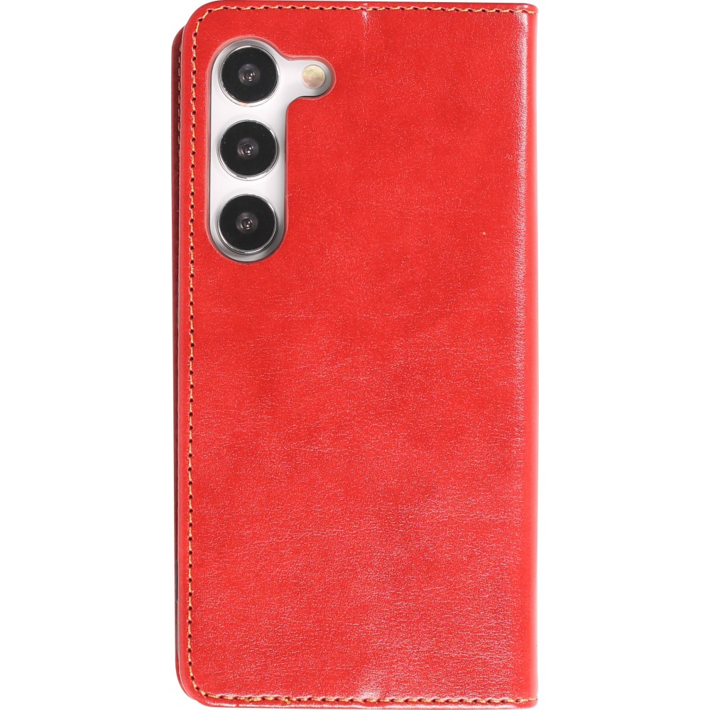 Fourre Samsung Galaxy S23+ - Flip Shierre Shann cuir véritable - Rouge