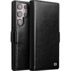 Fourre Samsung Galaxy S22 Ultra - Flip Qialino cuir véritable avec fermeture magnétique - Noir