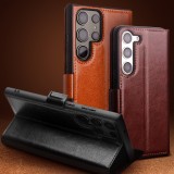 Fourre Samsung Galaxy S22 Ultra - Flip Qialino cuir véritable avec fermeture magnétique - Noir