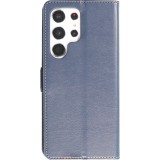 Fourre Samsung Galaxy S23 Ultra - Flip Shierre Shann cuir véritable - Bleu